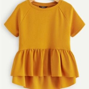 Adorable Mustard Sleeve Peplum